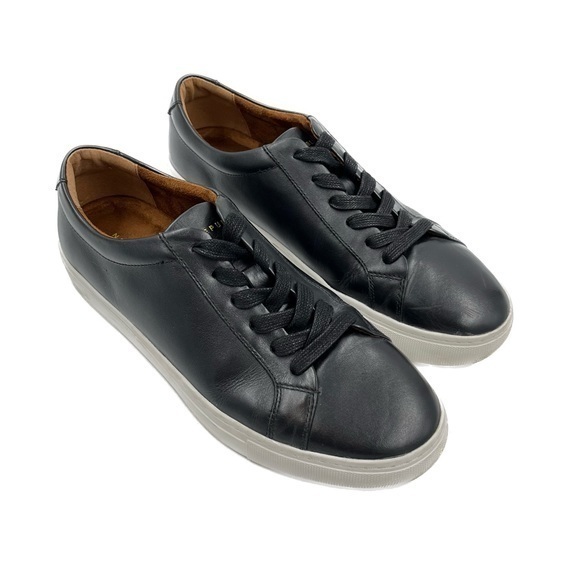 New Republic Other - New Republic by Mark Monairy Kurt Black Leather Lace Up Trainers Size 9.5